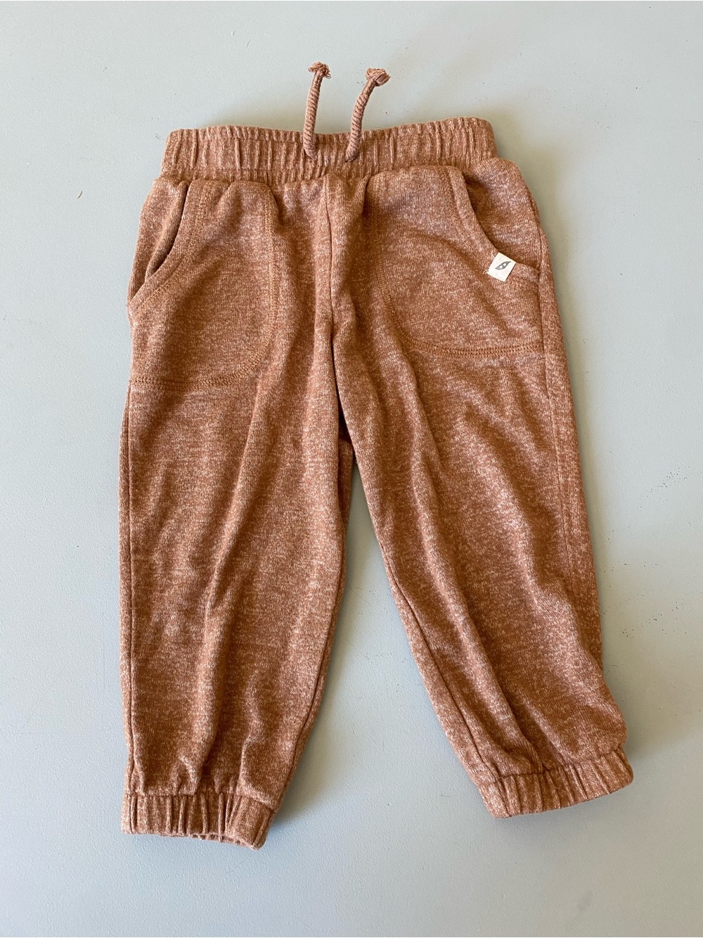 18m Easy Peasy Cozy Drawstring Joggers- Heathered Brown OVERSIZED